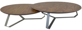 Conjunto Mesa de Centro Liban Tampo Nogueira e Base Champagne - 67823 Sun House