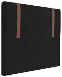 Cabeceira Cama Box Casal 140cm Estofada Glory Veludo Preto Z04 - Mpoze