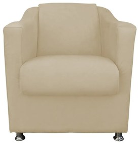 Poltrona Puff Cecilia Suede Decorativa Sala Recepção Nude