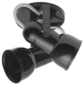 Spot B2 Simples Copinho Para 2x E27 Led Bulbo Preto - Bivolt