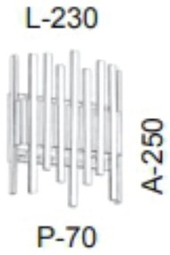 Arandela Flat Com Filetes 07X23X25Cm Metal 02Xg9 - Old Artisan Ar-5153 (Branco / Dourado Brilho)
