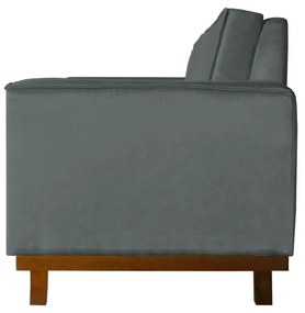 Sofá Dubai 2 Lugares Decorativo 1,50 m Sala Veludo Cinza