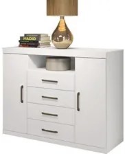 Cômoda 2 Portas 4 Gavetas Master Branco - Santos Andirá