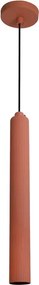 Pendente Tubo Estriado Aluminio Natura - TERRACOTA