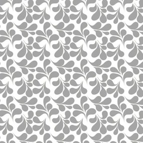 Papel de parede adesivo floral cinza e branco