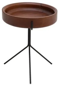 Mesa de Apoio Tray Baixa Tampo Nogueira Base Preta - 78039 Sun House