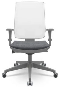 Cadeira Brizza Diretor Grafite Tela Branca Assento Concept Granito Base Autocompensador Piramidal - 66176 Sun House