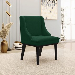 Cadeira Sala de Jantar Base Madeira Preto Kit 6 Liz Bouclê D03 - D'Rossi - Verde