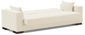 Sofá Cama Casal 3 Lugares 210cm Lisboa Veludo Bege  D03 - D'Rossi