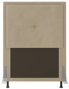 Cabeceira Ametista Para Cama Box Solteiro 90 cm Suede Bege - D'Rossi