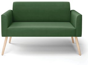Sofá Namoradeira Pés Palito Natural Marisa Suede Verde D03 - DRossi