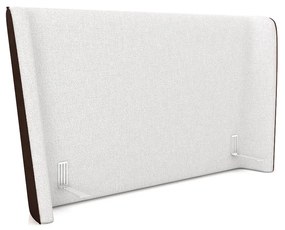 Cabeceira Design para Cama Casal Torres Pés em Madeira PU/Bouclê Marrom/Off White G91 - Gran Belo