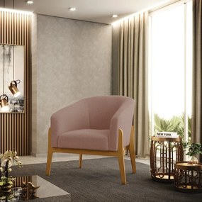 Cadeira Sala de Jantar Base de Madeira Stella Bouclê D03 - D'Rossi - Rose