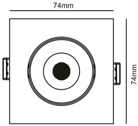 Spot De Embutir Quadrado 3W 6500K Led Bivolt 7,4X7,4X2,5Cm | Opus Eco... (Branco)