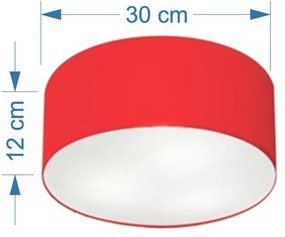 Plafon Para Banheiro Cilíndrico SB-3010 Cúpula Cor Vermelho
