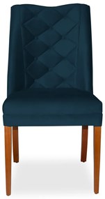 Kit 4 Cadeiras de Jantar Micheli Suede Azul Marinho