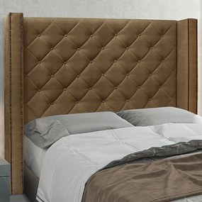 Cabeceira Decorativa Casal 1,64M Loewe Suede Caramelo G63 - Gran Belo
