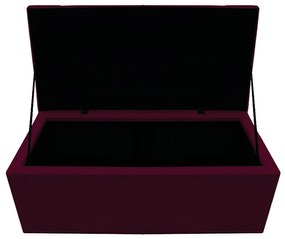 Recamier Baú Estofada Mel 90 cm Solteiro Com Capitonê  Suede Bordô - ADJ Decor
