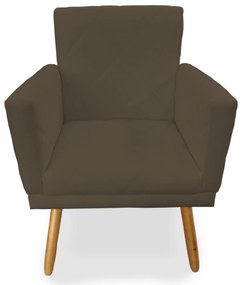 Poltrona Decorativa Lívia Pés Palito Suede Marrom - Sheep Estofados - Marrom