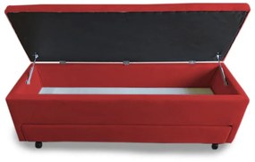 Calçadeira Baú com Sapateira King 193cm Paris Suede Vermelho - Sheep Estofados - Vermelho