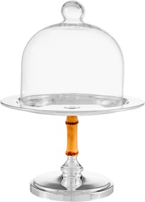 Porta Doces Bambu c/ Tampa em Vidro P - P  P