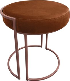 Puff Redondo Base Industrial Cobre Kit 2 Love Suede - Terra