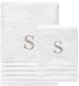 Kit Toalha Banho e Rosto Trussardi Imperiale Monograma - Branco  Branco