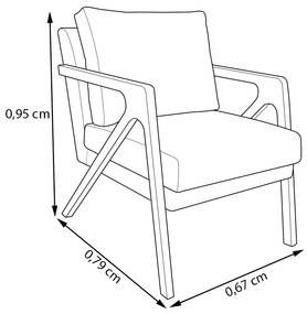 Kit 2 Poltronas Decorativa Mona Luxo Madeira Maciça Linho Bege
