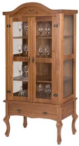 Cristaleira Versalhes 2 Portas e 1 Gaveta cor Amendoa 192 cm - 63697 Sun House