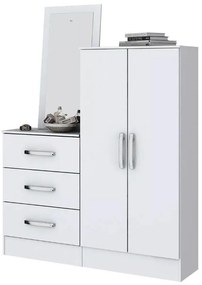 Cômoda para Quarto Balcão Multiuso 3 Gavetas 2 Portas Branca