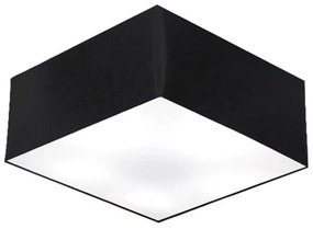 Plafon Quadrado Md-3012 Cúpula em Tecido 21/50x50cm Preto - Bivolt