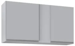 Armário de Cozinha Aéreo 100cm 2 Portas Indiana Cinza Claro - Lumil
