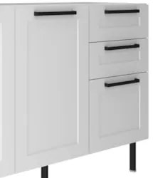 Armário Cozinha 3 Peças Balcão Com Pia CP4B Zaya Branco T01 - Mpozenat