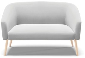 Namoradeira 02 Lugares Stella Suede Cinza Pés Palito Natural - D'Rossi