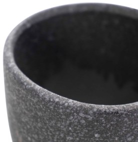 Cachepot Decorativo em Cerâmica Flocos Preto 14x11 cm - D'Rossi