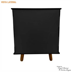 Casinha Toca de Gato Cat Line B1000 Pés Palito Preto - Sheep Estofados - Preto