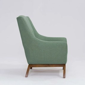 Poltrona Decorativa Mildred D07 Pés Madeira Linho Mescla Verde - D'Rossi