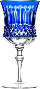Taça de Cristal Lapidado P/ Vinho Tinto - Azul - 69  Azul - 69
