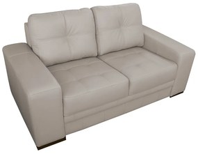 Sofá 2 Lugares Sala de Estar Milano 170cm Couro Off White G58 - Gran Belo