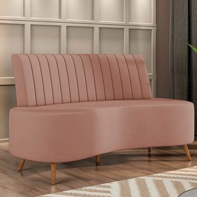 Sofá 2 Lugares Living 160cm Pé Palito Maraú Veludo K01 - D'Rossi - Rose