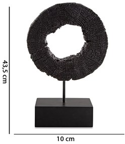 Escultura Decorativa "Circulo" Em Poliresina Preto 43,5x10 Cm  - D'Rossi