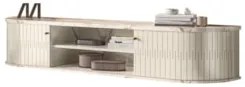 Rack Bancada para TV 75 Pol Suspenso 183cm Arvin Z10 Calacata/Off Whit