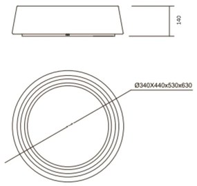 Plafon Rubi Ø34X14Cm Led 16,4W Bivolt | Usina 19060/34 (CB-V - Cobre Escovado, 4000k)