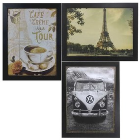 Kit 03 Quadros Decorativos Sortidos 45x35 cm - D'Rossi