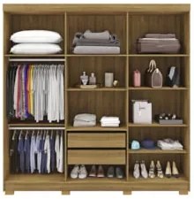 Guarda Roupa Casal 218cm 6 Portas Elegance Nature - Vila Rica