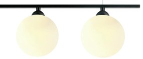 Pendente Bambu Metal Preto E Bronze Vidro Branco 19X80X29Cm 3Xg9 | Bel...