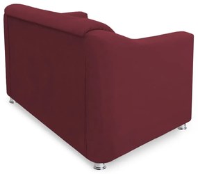 Namoradeira Cecilia 2 Lugares Suede Bordô 1,20 m Decorativa Sala Recepção