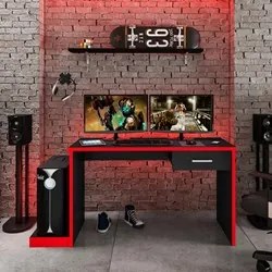 Mesa para Computador Notebook Desk Game DRX 9000 Preto/Vermelho - Móve