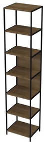 Estante Multiuso Steel Quadra com 07 Prateleiras Estilo Industrial Vermont e Preto 45 cm - D'Rossi