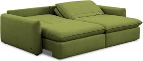 Sofá Bipartido 270cm Retrátil Reclinável Almofadas Caixa Zero Sydney Veludo Verde G93 - Gran Belo